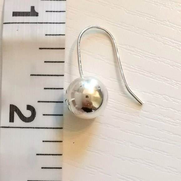 Sterling Silver bead ball drop earrings 10mm 🆕 - Picture 4 of 10